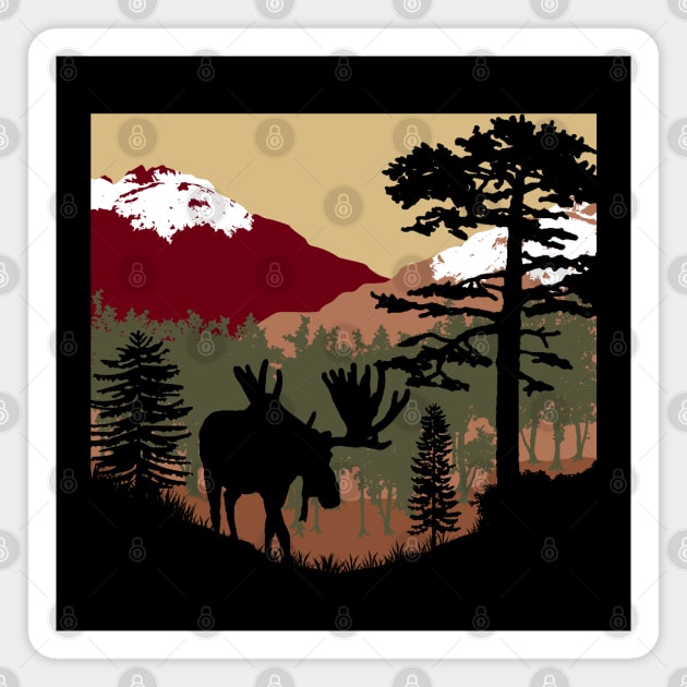 Moose Sunset Magnet by nickbeta